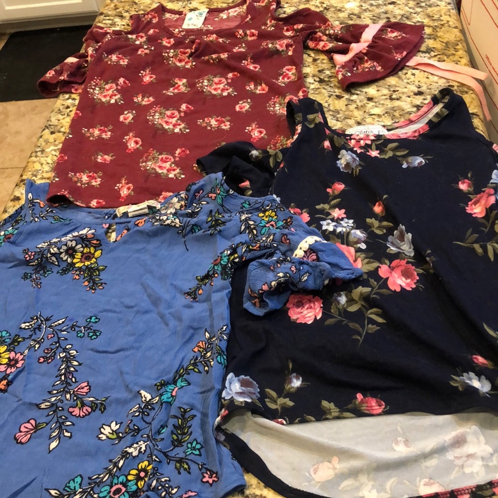 Lot of 3 off the shoulder girls XL shirts